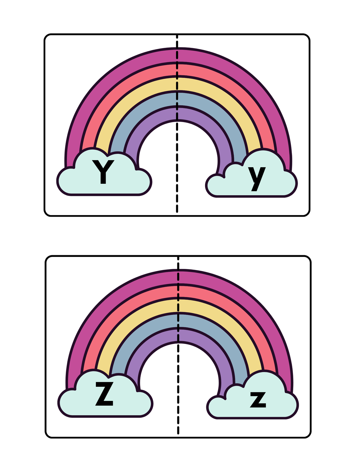 Rainbow Uppercase & Lowercase Letter Match | Cut and Paste Alphabet Activity for Preschool and Kindergarten
