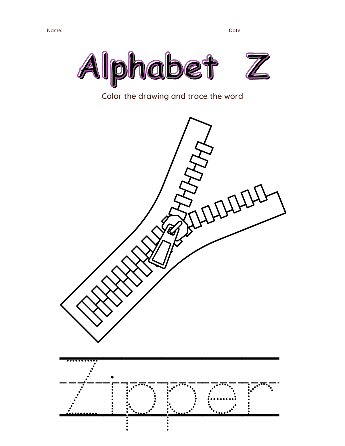 Alphabet tracing & coloring Worksheets-27 Page Printable Pack