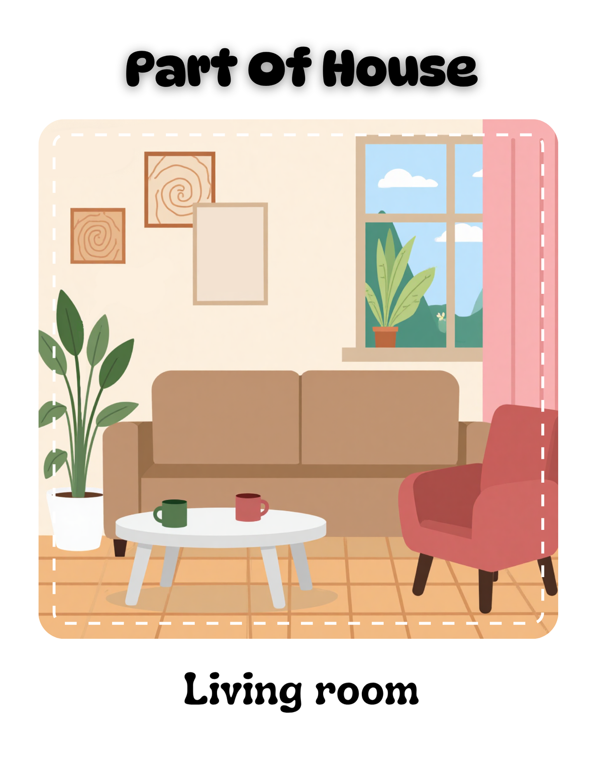 Parts of a House Learning Cards | Home Vocabulary & Room Matching Activity | Digital Download