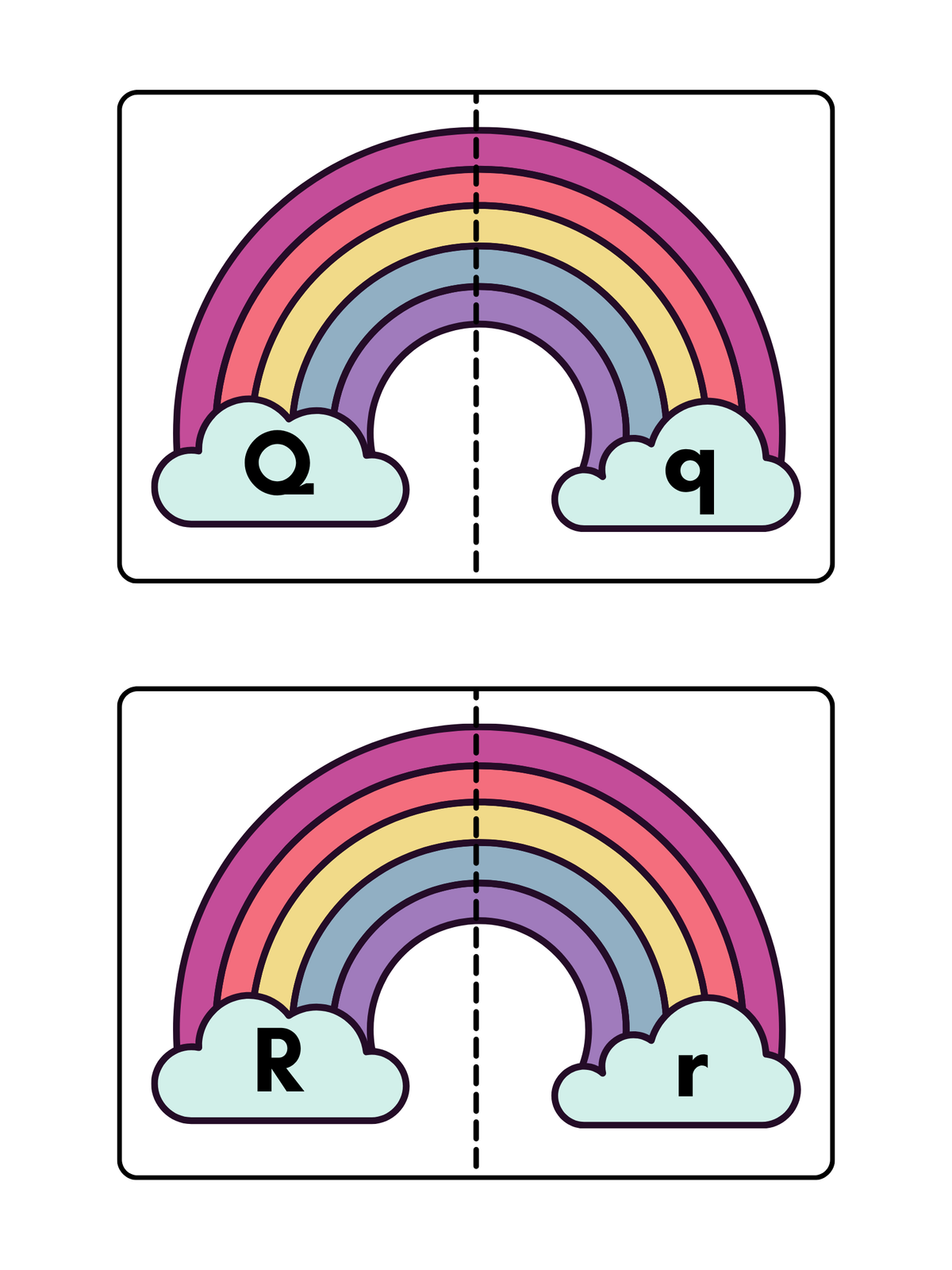 Rainbow Uppercase & Lowercase Letter Match | Cut and Paste Alphabet Activity for Preschool and Kindergarten