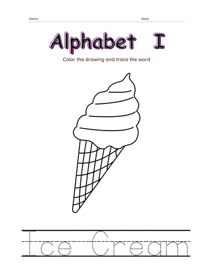 Alphabet tracing & coloring  Worksheets-27 Page Printable Pack