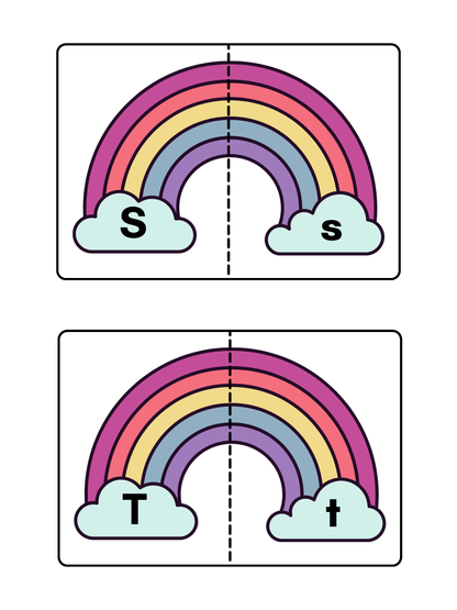 Rainbow Uppercase & Lowercase Letter Match | Cut and Paste Alphabet Activity for Preschool and Kindergarten