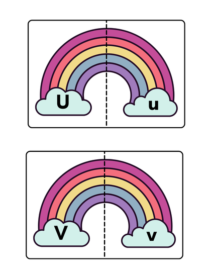 Rainbow Uppercase & Lowercase Letter Match | Cut and Paste Alphabet Activity for Preschool and Kindergarten