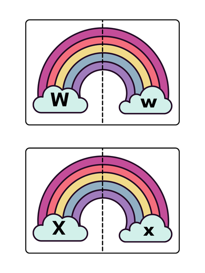Rainbow Uppercase & Lowercase Letter Match | Cut and Paste Alphabet Activity for Preschool and Kindergarten