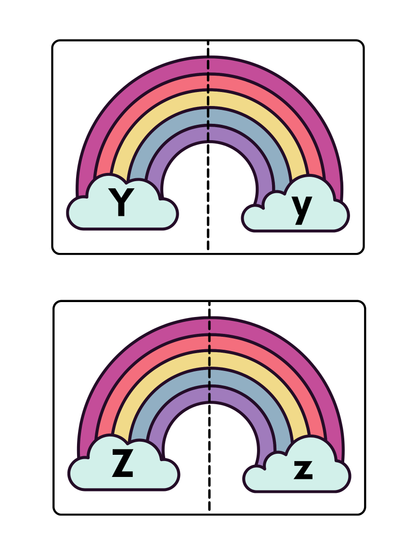Rainbow Uppercase & Lowercase Letter Match | Cut and Paste Alphabet Activity for Preschool and Kindergarten