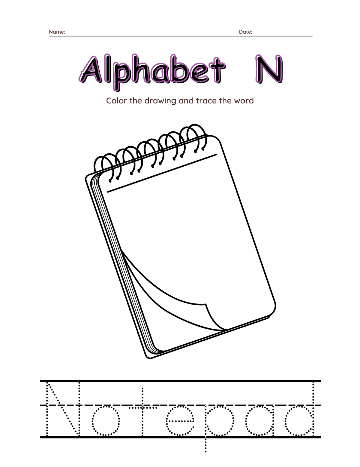 Alphabet tracing & coloring  Worksheets-27 Page Printable Pack