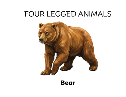Four-Legged and Two-Legged Animals Sorting Flashcards | Montessori Early Learning Printable