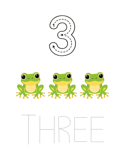 Toddler Learning Numbers 1-10 Flashcards & Educational Posters Set