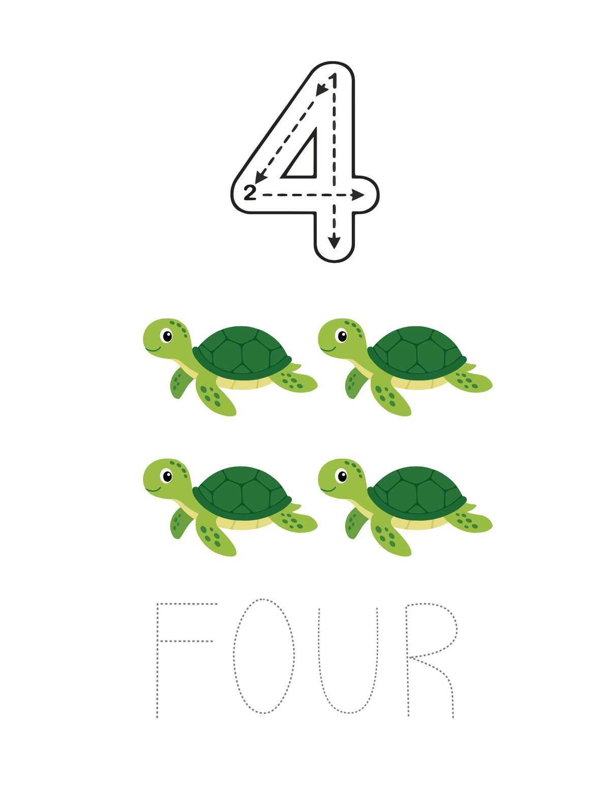 Toddler Learning Numbers 1-10 Flashcards & Educational Posters Set