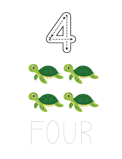 Toddler Learning Numbers 1-10 Flashcards & Educational Posters Set