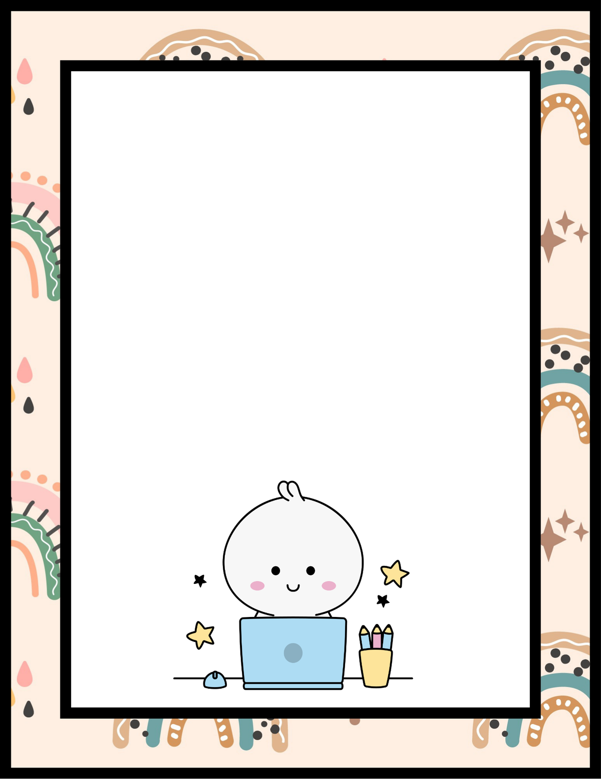 Little Learner Mochi – Printable Notepad | US Letter PDF