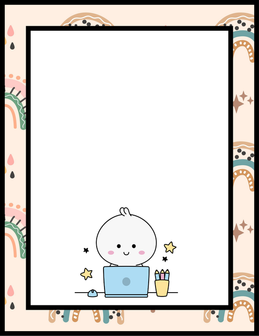 Little Learner Mochi – Printable Notepad | US Letter PDF