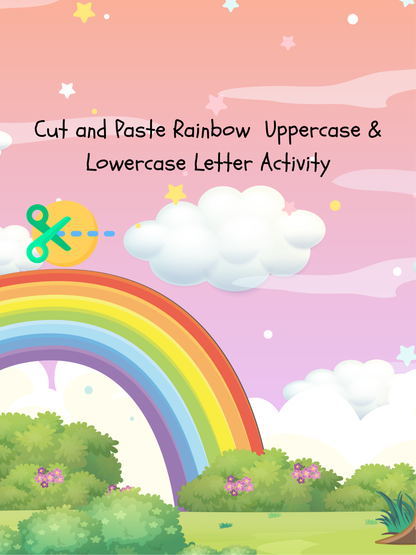 Rainbow Uppercase & Lowercase Letter Match | Cut and Paste Alphabet Activity for Preschool and Kindergarten