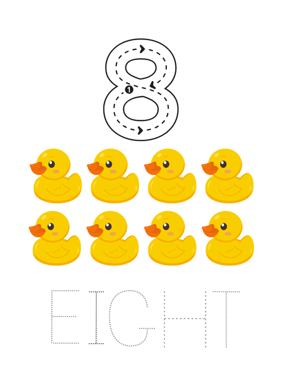 Toddler Learning Numbers 1-10 Flashcards & Educational Posters Set