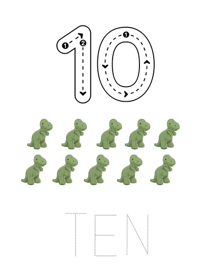 Toddler Learning Numbers 1-10 Flashcards & Educational Posters Set