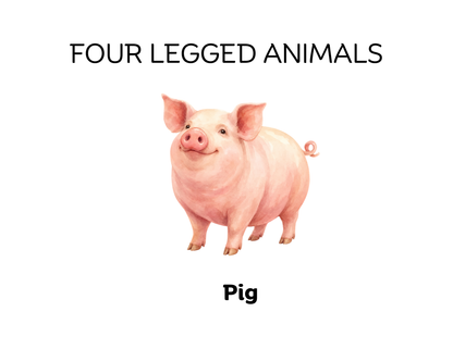 Four-Legged and Two-Legged Animals Sorting Flashcards | Montessori Early Learning Printable