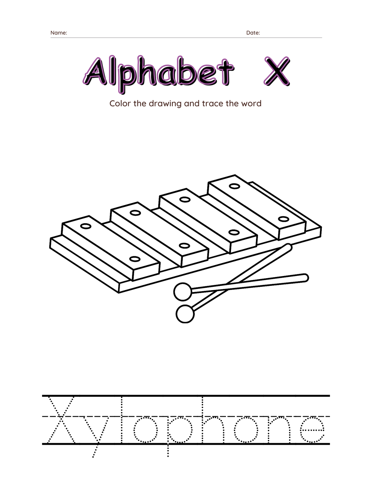 Alphabet tracing & coloring  Worksheets-27 Page Printable Pack