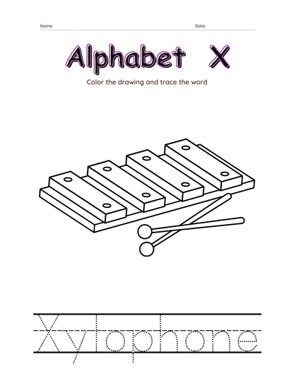 Alphabet tracing & coloring  Worksheets-27 Page Printable Pack