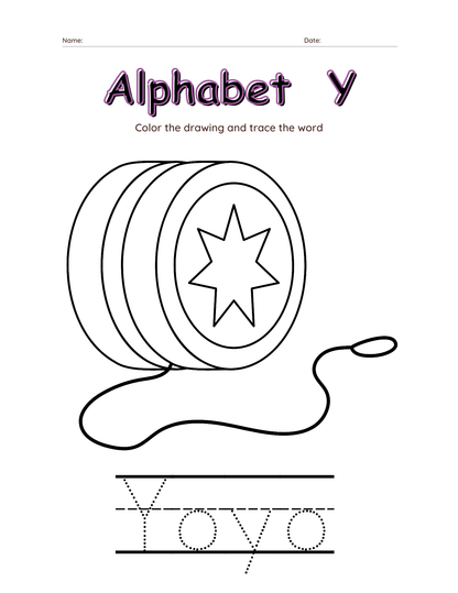 Alphabet tracing & coloring  Worksheets-27 Page Printable Pack