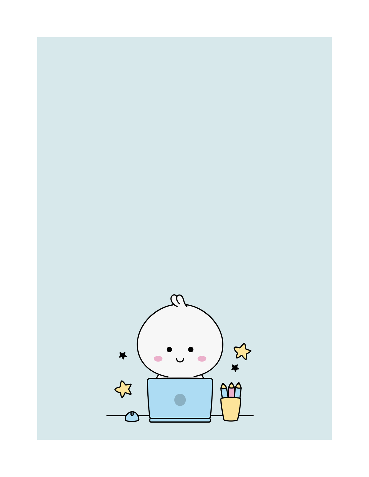 Little Learner Mochi – Printable Notepad | US Letter PDF
