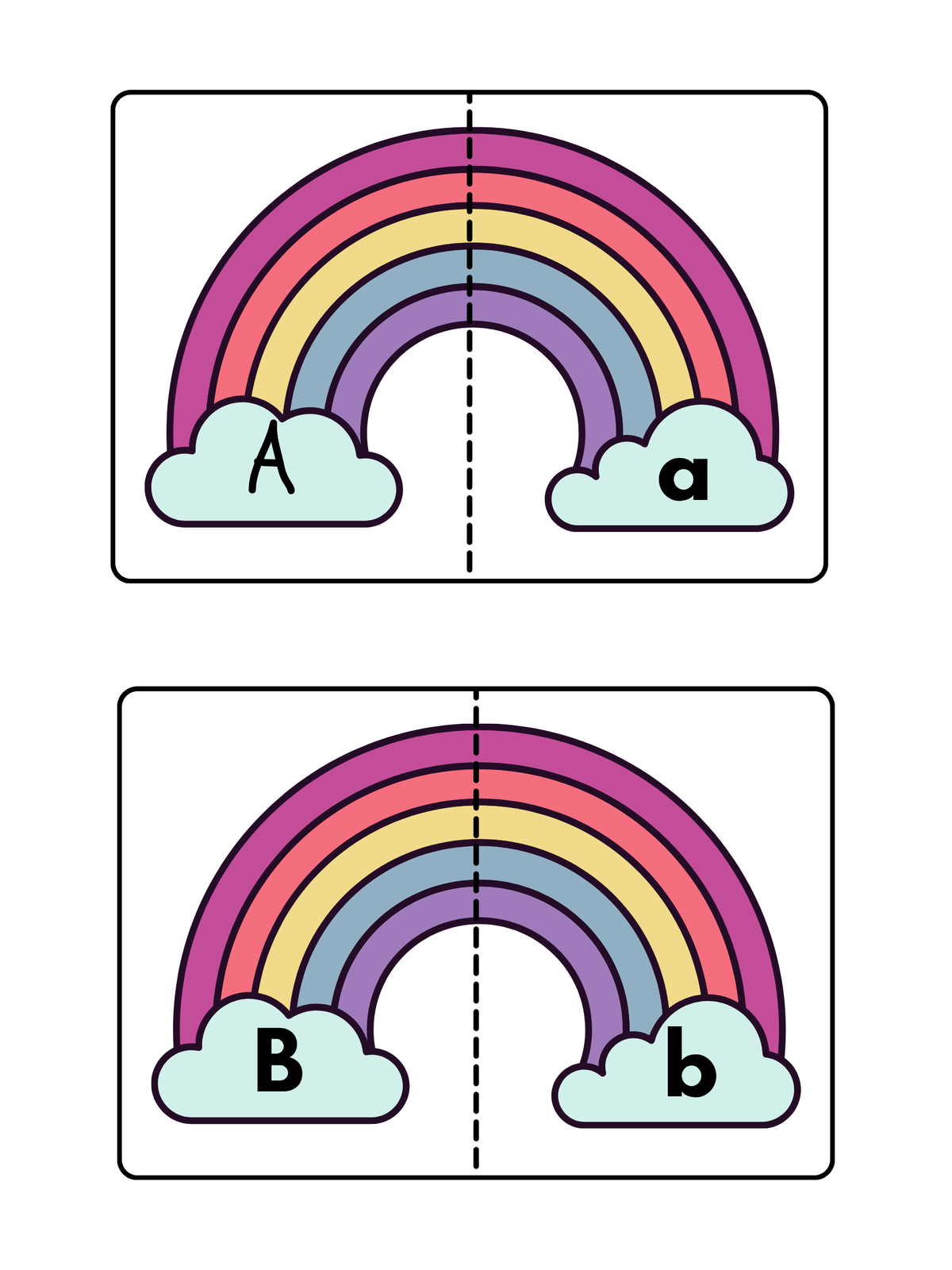 Rainbow Uppercase & Lowercase Letter Match | Cut and Paste Alphabet Activity for Preschool and Kindergarten
