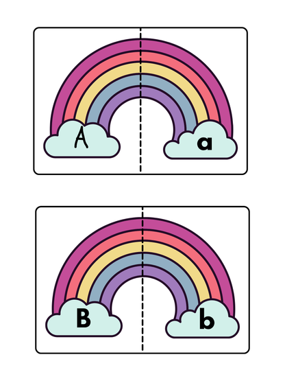 Rainbow Uppercase & Lowercase Letter Match | Cut and Paste Alphabet Activity for Preschool and Kindergarten