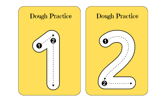 Number 1 -10 Dough Practice   Flash Cards and Mats