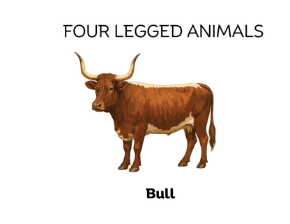 Four-Legged and Two-Legged Animals Sorting Flashcards | Montessori Early Learning Printable