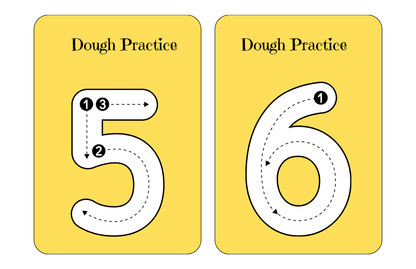 Number 1 -10 Dough Practice   Flash Cards and Mats