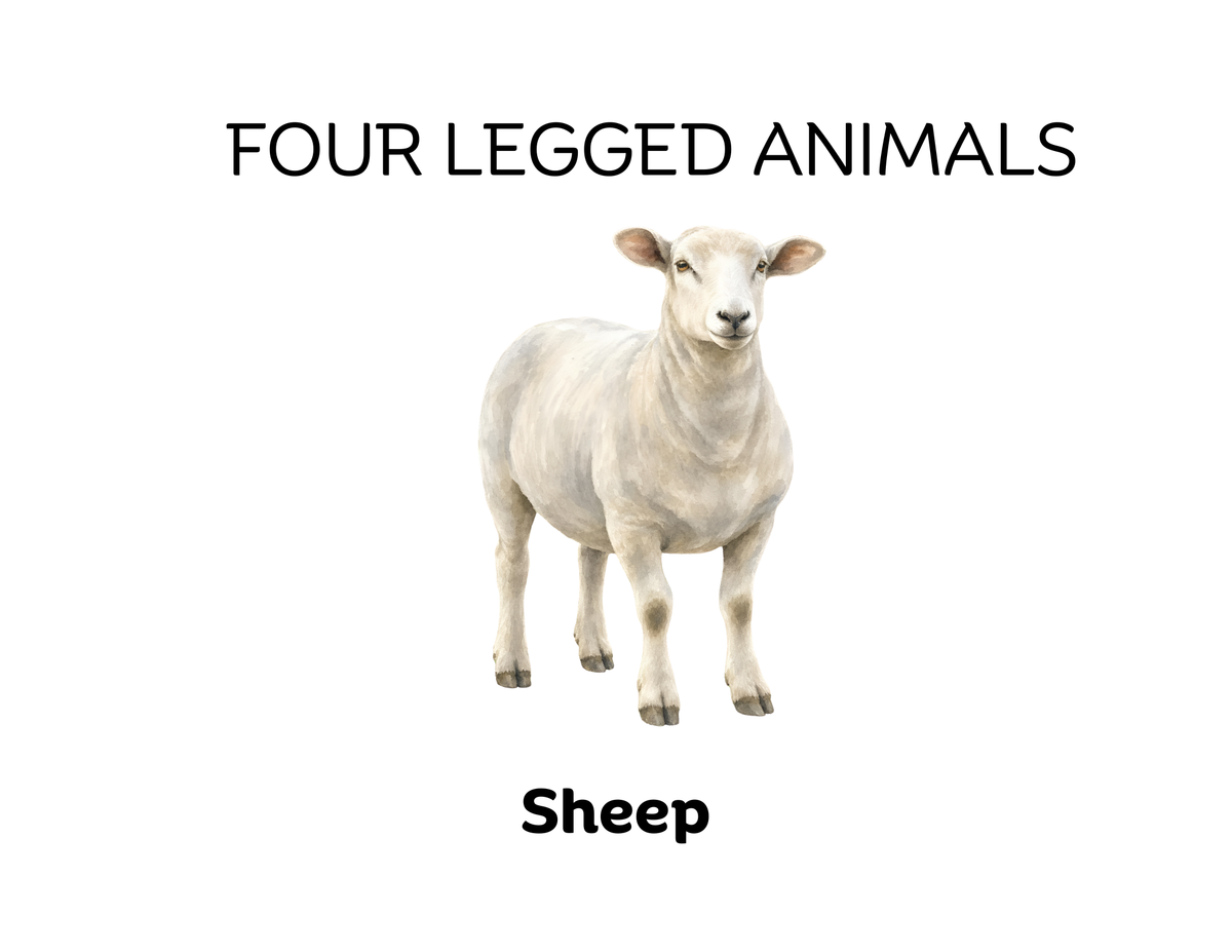 Four-Legged and Two-Legged Animals Sorting Flashcards | Montessori Early Learning Printable