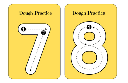 Number 1 -10 Dough Practice   Flash Cards and Mats