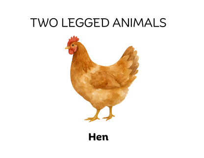 Four-Legged and Two-Legged Animals Sorting Flashcards | Montessori Early Learning Printable