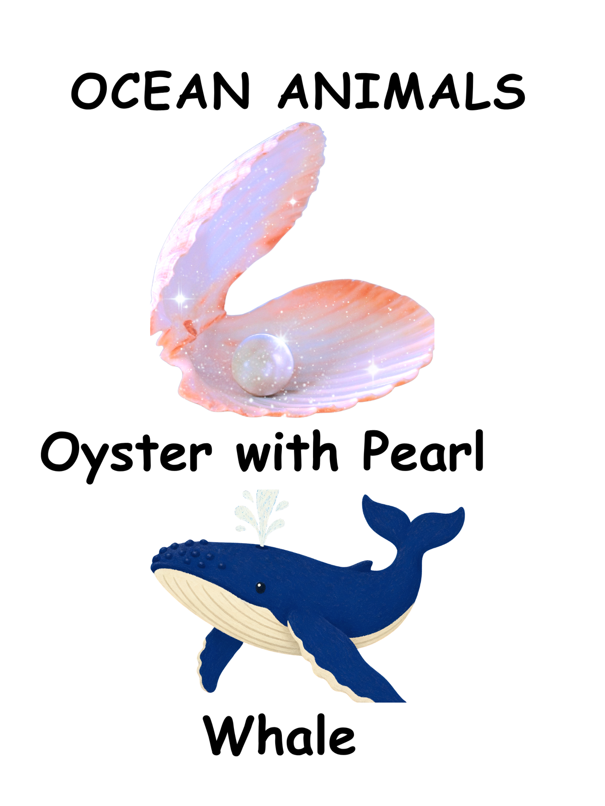 Ocean Animals A4 Poster & Flashcards Set | Printable Montessori Learning Cards