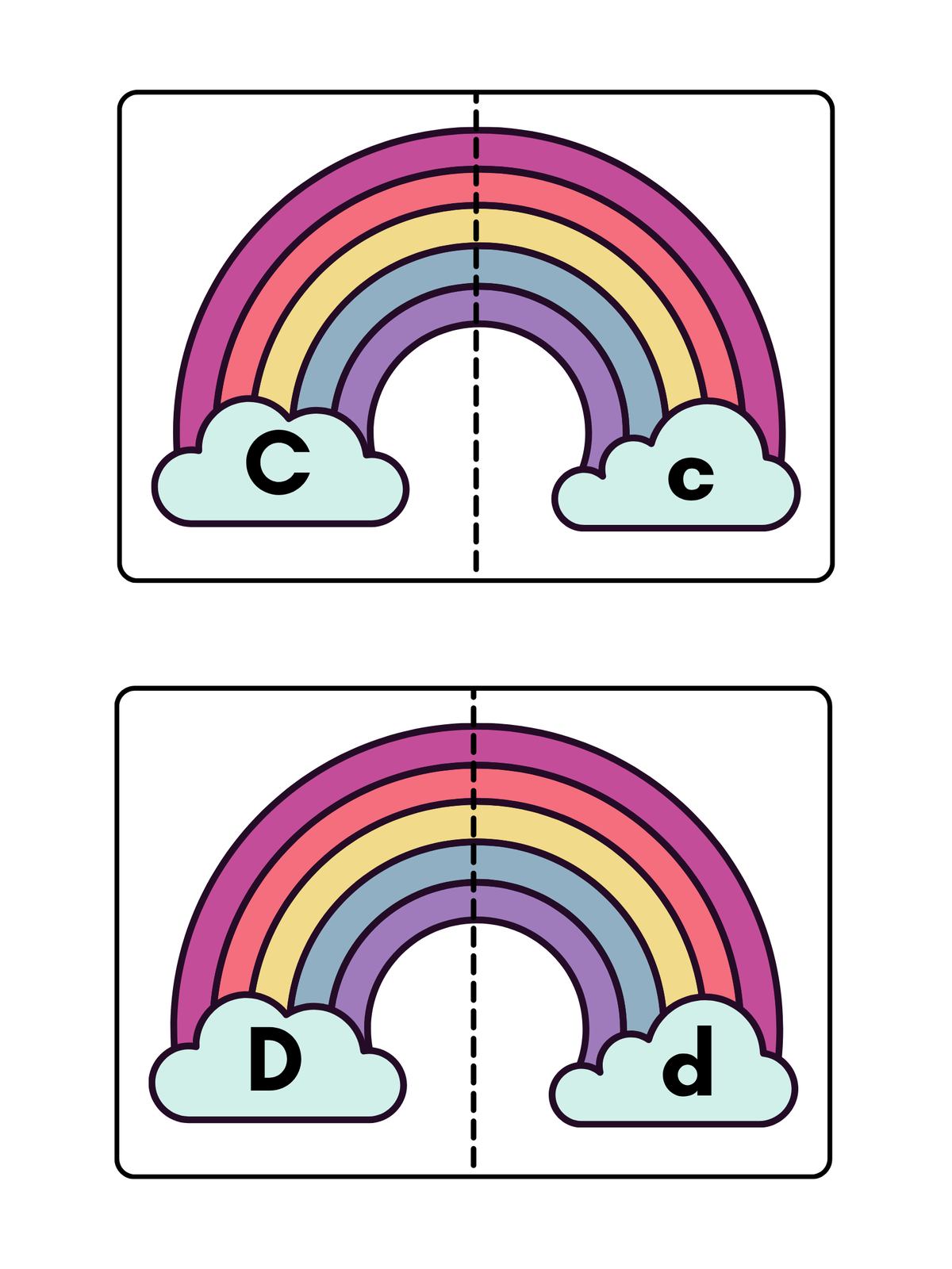 Rainbow Uppercase & Lowercase Letter Match | Cut and Paste Alphabet Activity for Preschool and Kindergarten