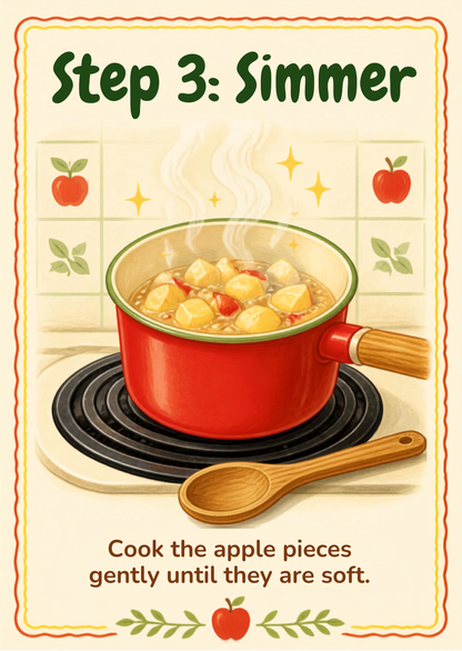 DigFive-Step Applesauce Recipe Sequencing & Life Skills Activity Cards (Editable Canva Template + Printable PDF)ital product