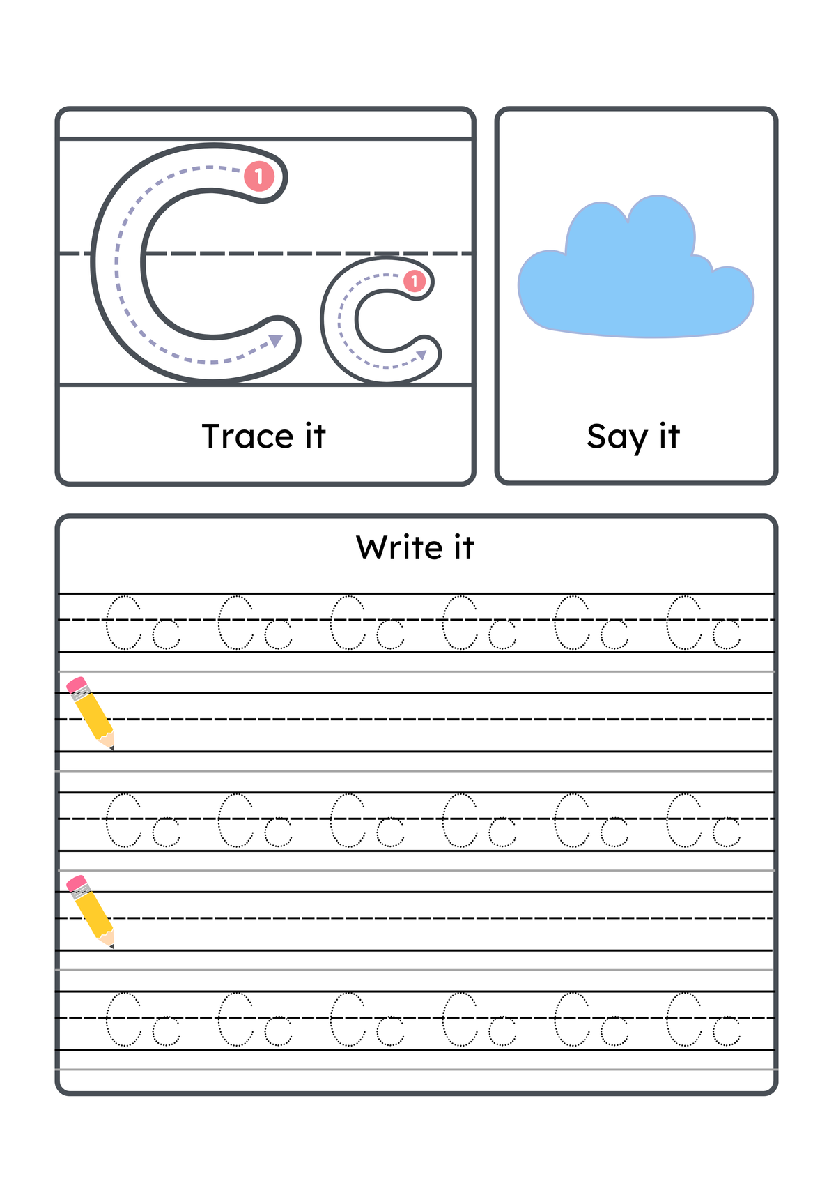 Alphabet Handwriting & Tracing Worksheets | A–Z Letter Practice Set for Toddlers & Preschoolers