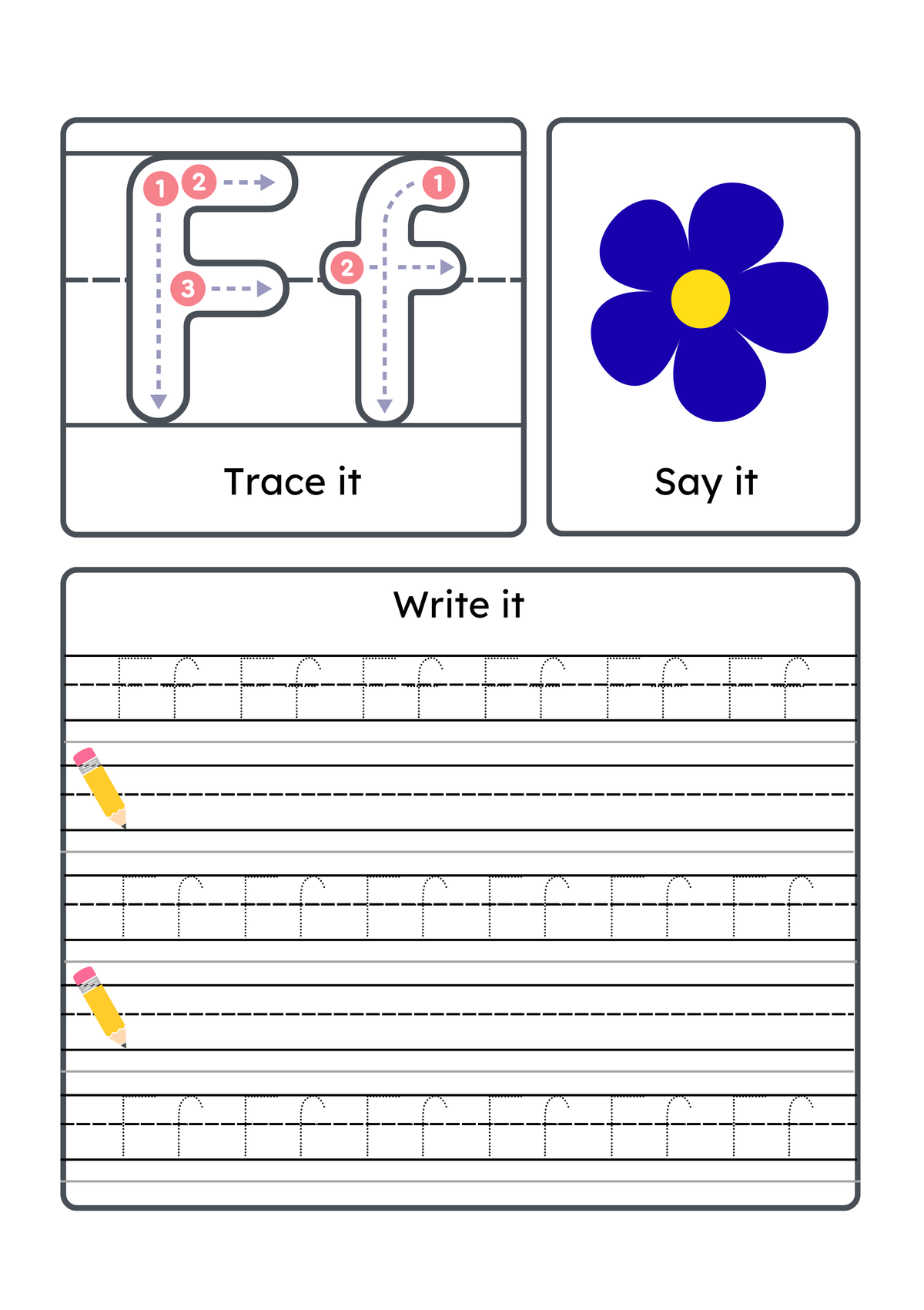 Alphabet Handwriting & Tracing Worksheets | A–Z Letter Practice Set for Toddlers & Preschoolers