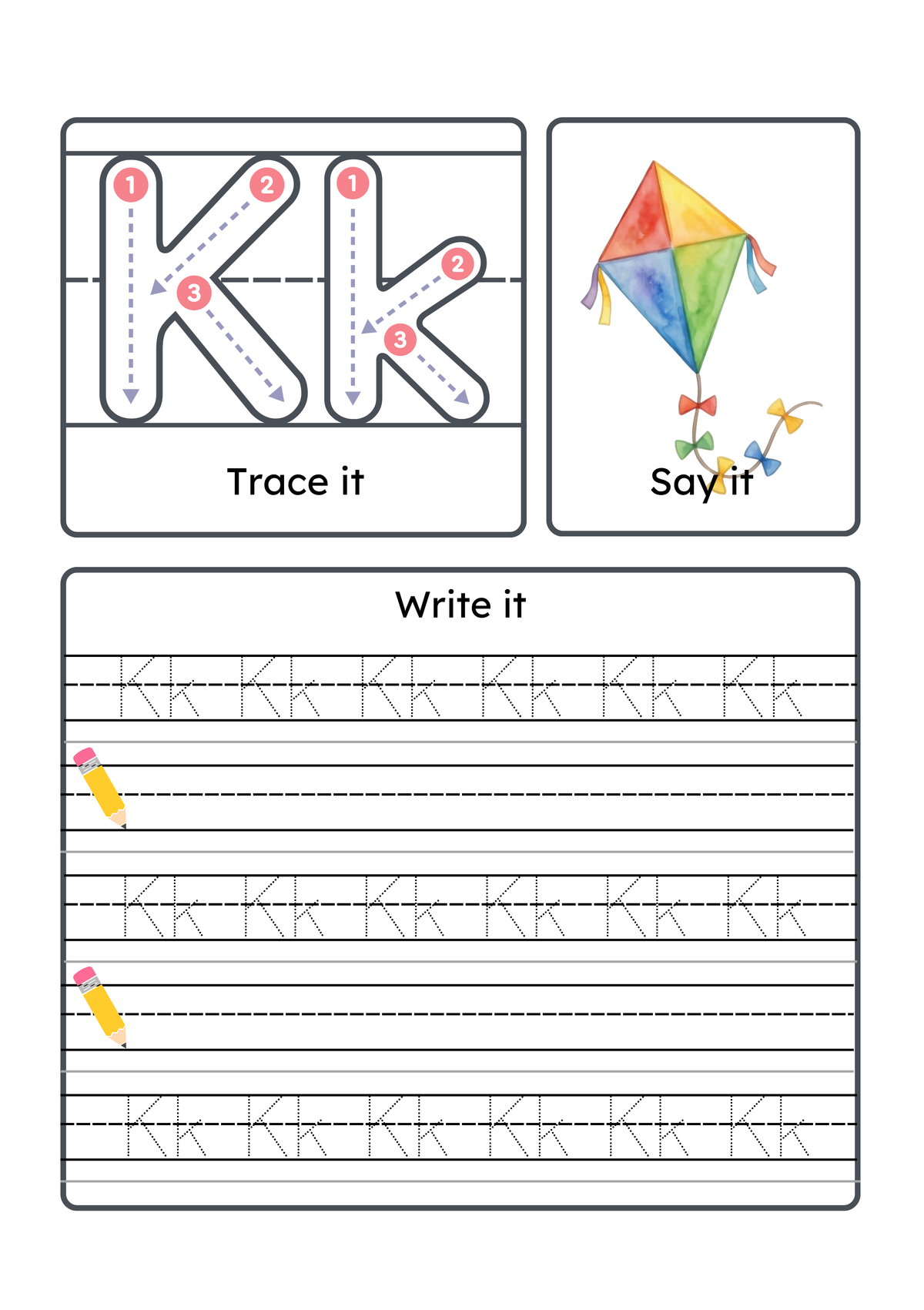Alphabet Handwriting & Tracing Worksheets | A–Z Letter Practice Set for Toddlers & Preschoolers