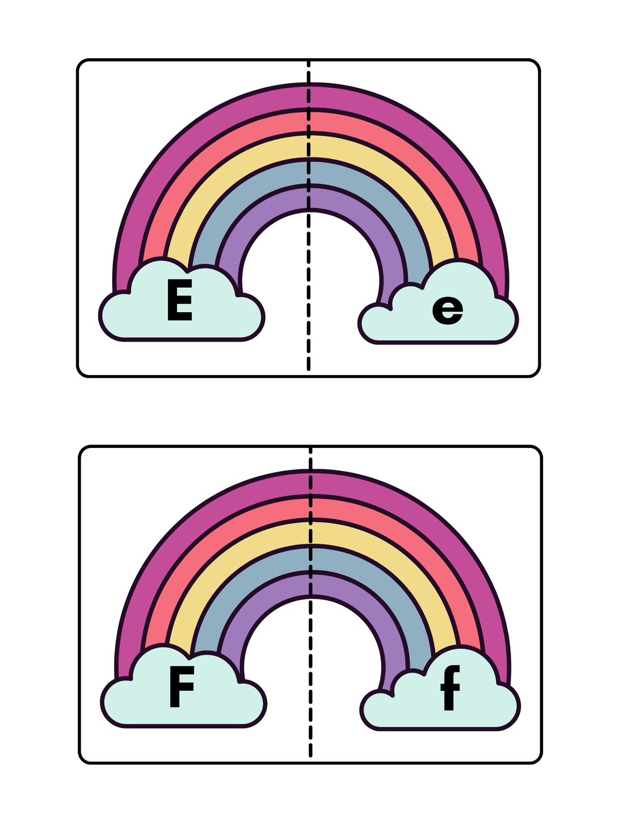 Rainbow Uppercase & Lowercase Letter Match | Cut and Paste Alphabet Activity for Preschool and Kindergarten