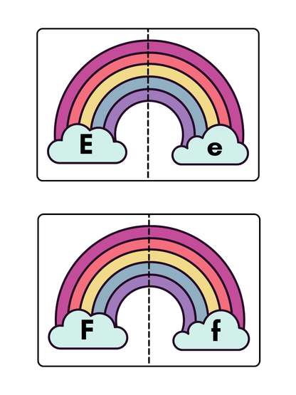 Rainbow Uppercase & Lowercase Letter Match | Cut and Paste Alphabet Activity for Preschool and Kindergarten