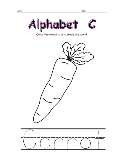 Alphabet tracing & coloring  Worksheets-27 Page Printable Pack