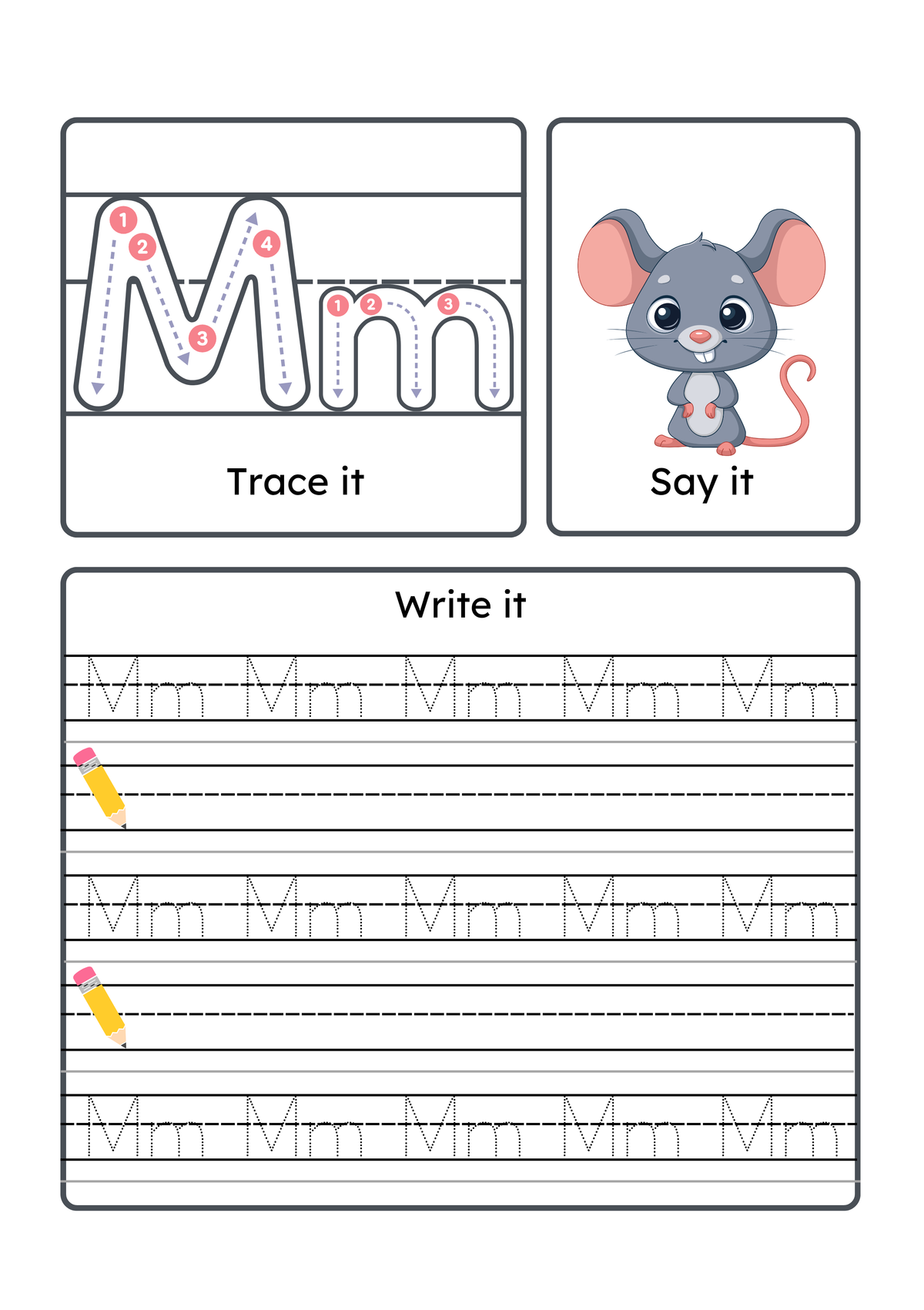 Alphabet Handwriting & Tracing Worksheets | A–Z Letter Practice Set for Toddlers & Preschoolers