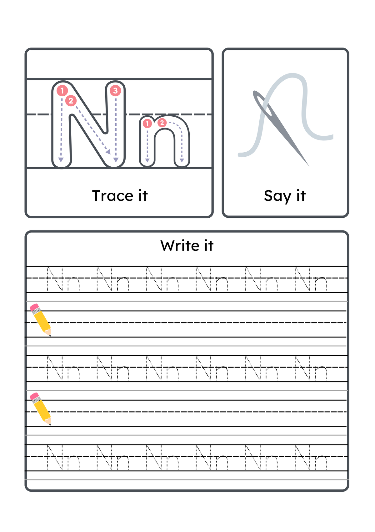 Alphabet Handwriting & Tracing Worksheets | A–Z Letter Practice Set for Toddlers & Preschoolers