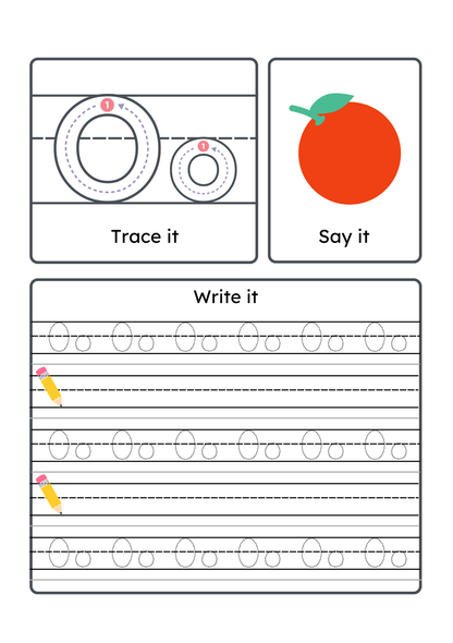 Alphabet Handwriting & Tracing Worksheets | A–Z Letter Practice Set for Toddlers & Preschoolers