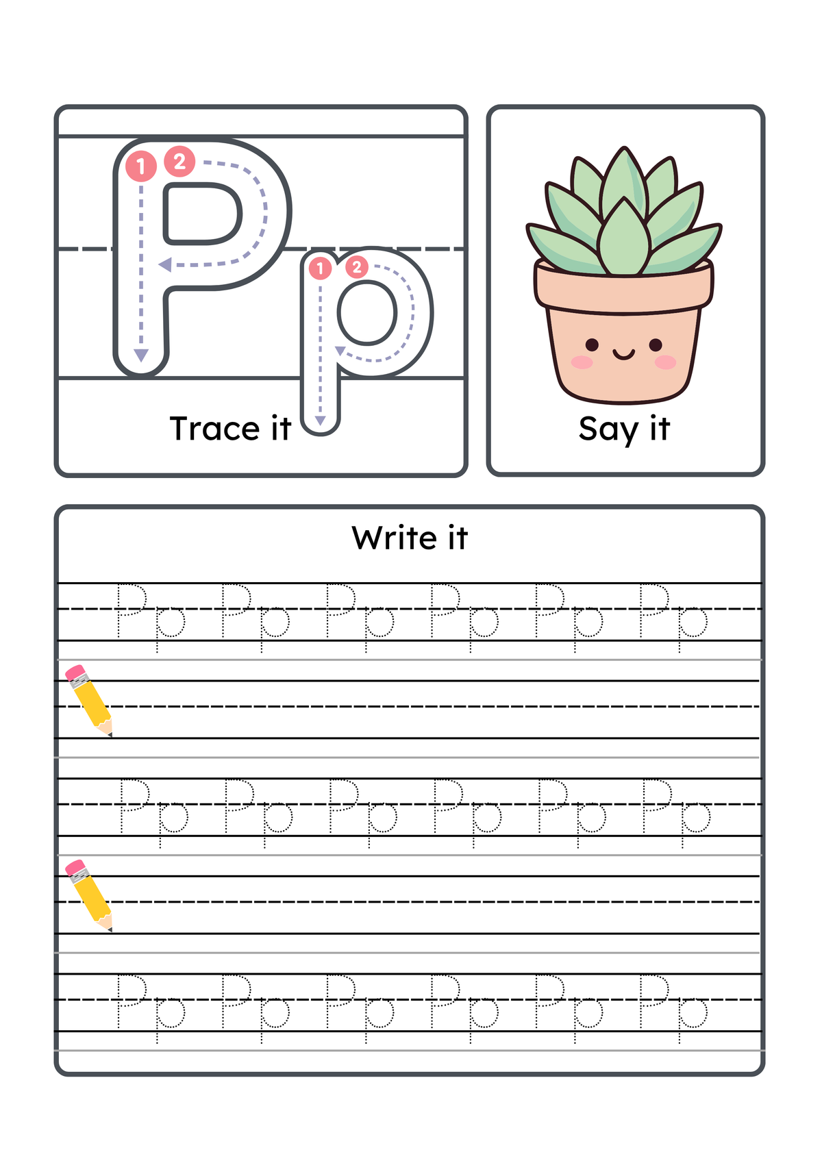 Alphabet Handwriting & Tracing Worksheets | A–Z Letter Practice Set for Toddlers & Preschoolers