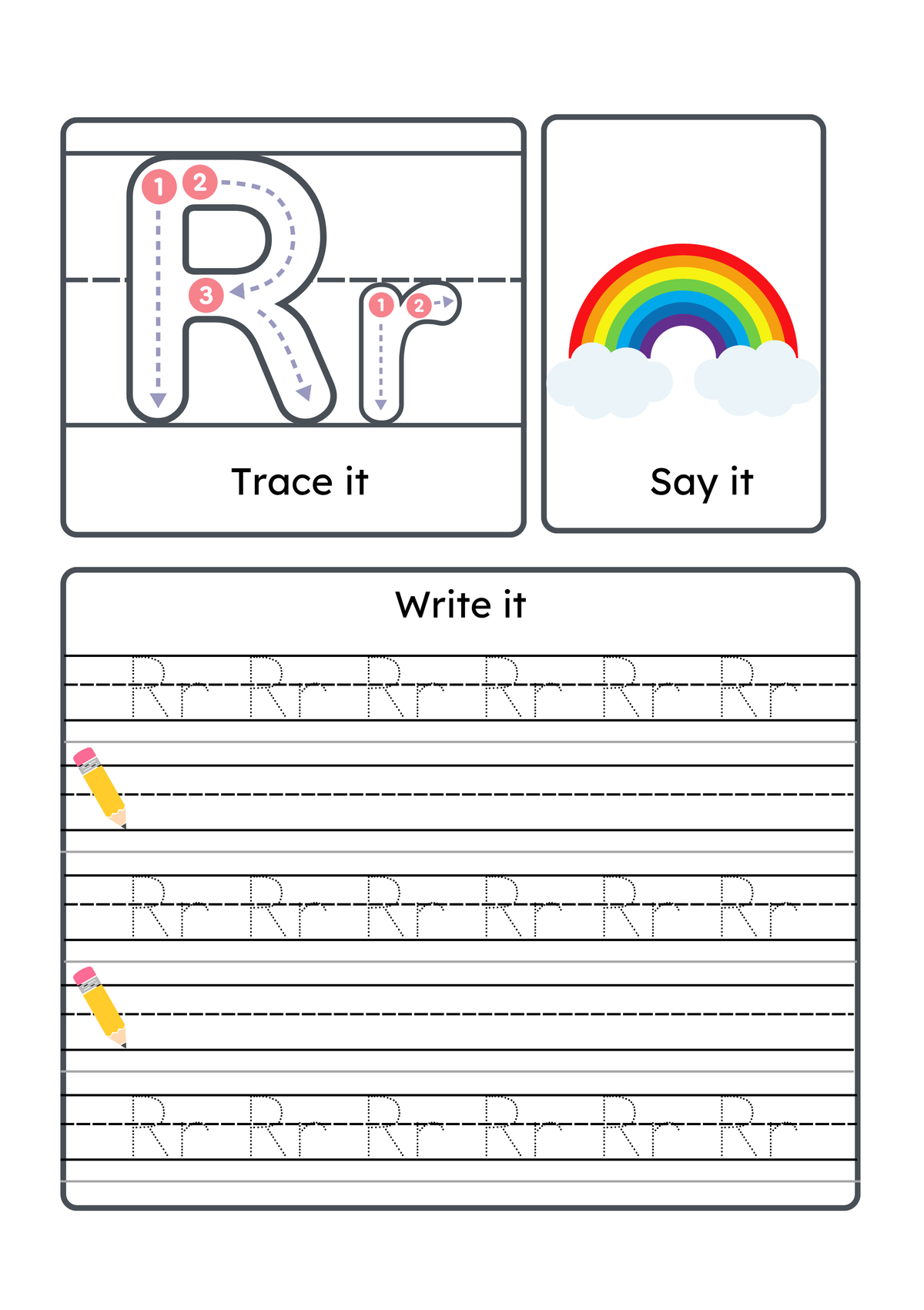 Alphabet Handwriting & Tracing Worksheets | A–Z Letter Practice Set for Toddlers & Preschoolers