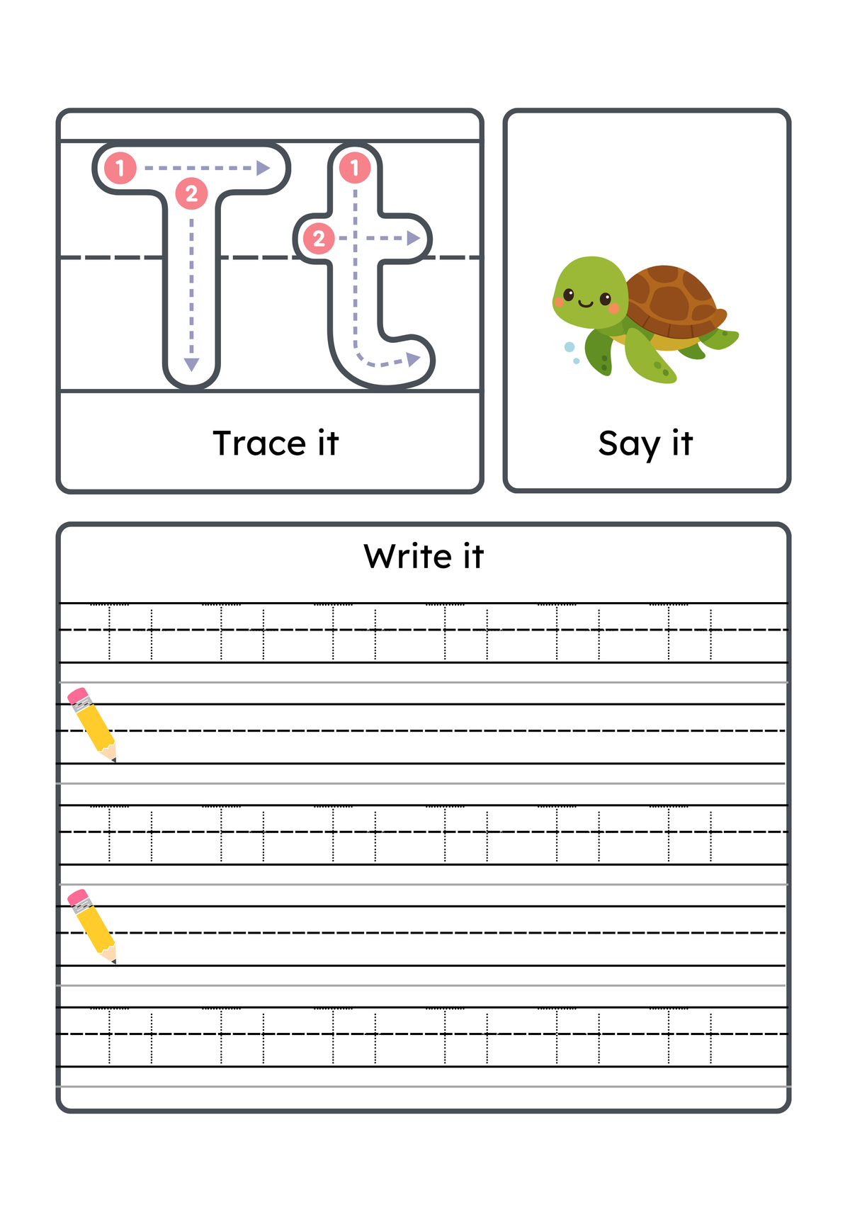 Alphabet Handwriting & Tracing Worksheets | A–Z Letter Practice Set for Toddlers & Preschoolers
