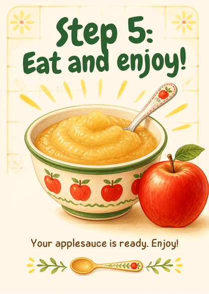 DigFive-Step Applesauce Recipe Sequencing & Life Skills Activity Cards (Editable Canva Template + Printable PDF)ital product