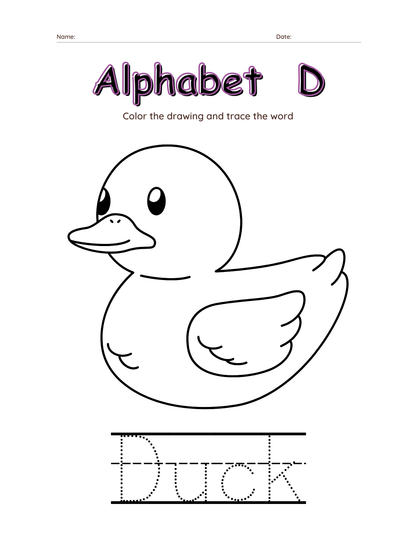 Alphabet tracing & coloring  Worksheets-27 Page Printable Pack