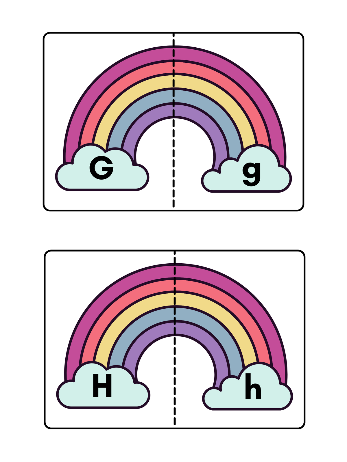 Rainbow Uppercase & Lowercase Letter Match | Cut and Paste Alphabet Activity for Preschool and Kindergarten